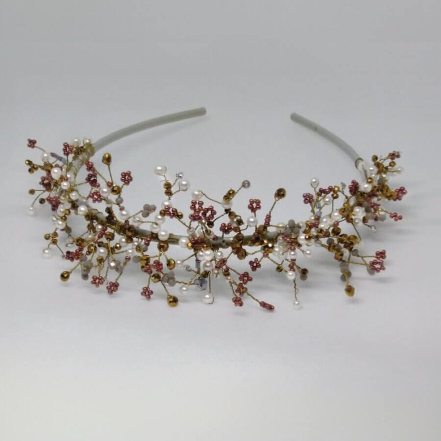 Burgundy pearl Headpiece