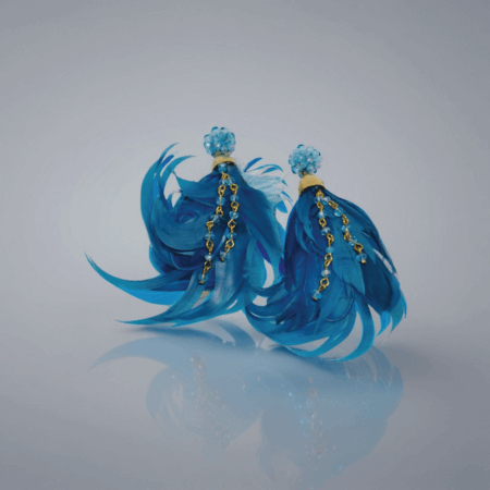 Royal blue feather earrings