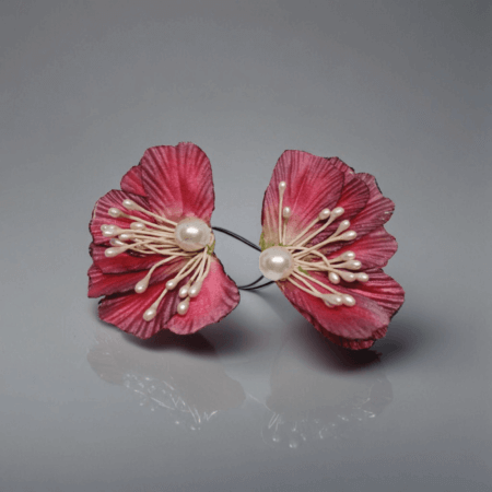 Fuschia Flower earrings